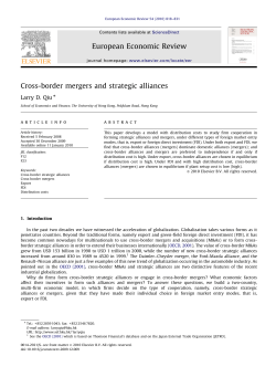 Cross-border mergers and strategic alliances