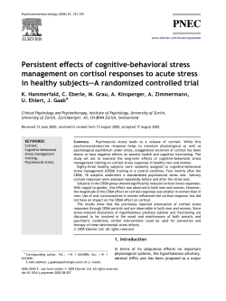 Persistent effects of cognitive-behavioral stress management on