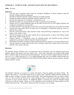 EXERCISE 5: VENIPUNCTURE - WINGED COLLECTION SET