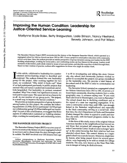 Leadership for Justice-Oriented Service-Learning