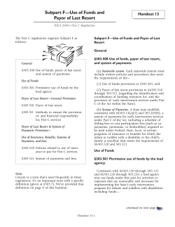 Subpart F&mdash;Use of Funds and Payor of Last Resort