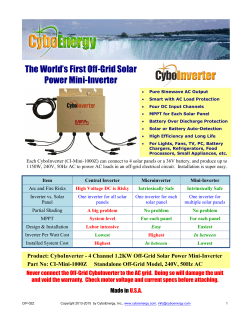 The World`s First Off-Grid Solar Power Mini-Inverter