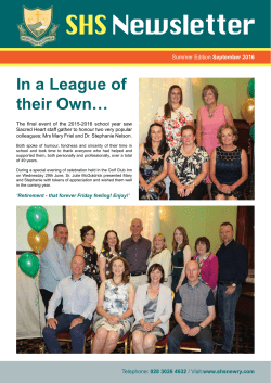 In a League of their Own… - Sacred Heart Grammar School