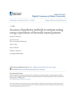 Accuracy of predictive methods to estimate resting energy