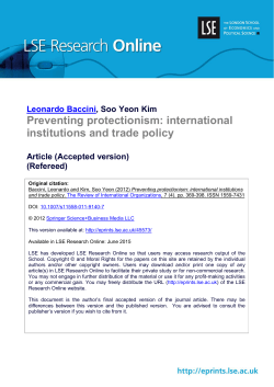 Preventing protectionism: international institutions and trade policy