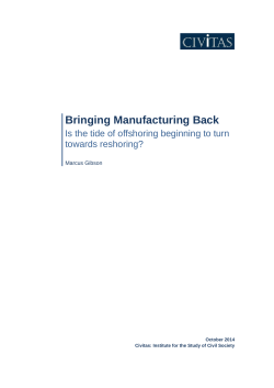 Bringing Manufacturing Back