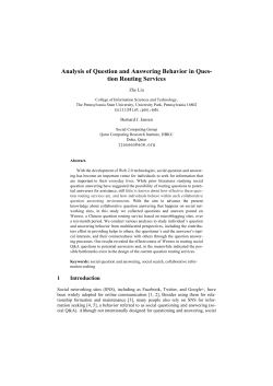 Analysis of Question and Answering Behavior in Ques