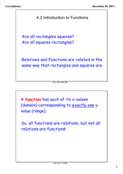 4.2 Introduction to Functions Are all rectangles squares? Are all