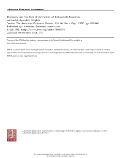 Monopoly and the Rate of Extraction of Exhaustible Resources