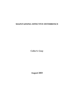 Maintaining Effective Deterrence - Strategic Studies Institute