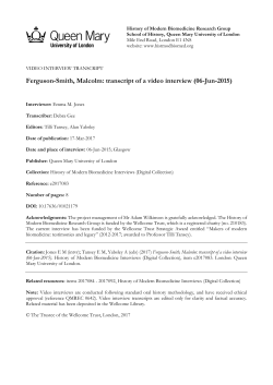 Ferguson-Smith, Malcolm: transcript of a video interview (06