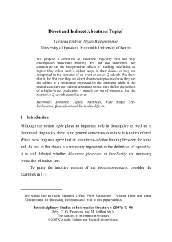 Direct and Indirect Aboutness Topics