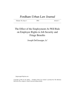 The Effect of the Employment-At-Will Rule on Employee Rights to