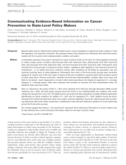 Communicating Evidence-Based Information on Cancer Prevention