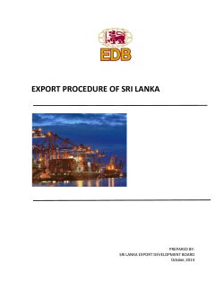 export procedure of sri lanka - Sri Lanka Exports Development Board