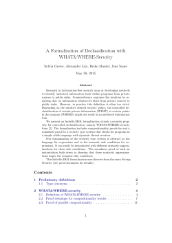 A Formalization of Declassification with