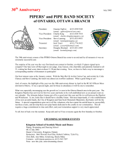 30 Anniversary PIPERS` and PIPE BAND SOCIETY