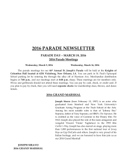 2016 parade newsletter - Italian American St. Joseph Society