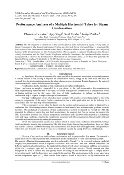 Performance Analyses of a Multiple Horizontal Tubes for Steam