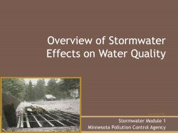 Overview of Stormwater Effects on Water Quality