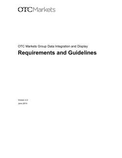 Market Data Display Requirements