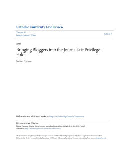 Bringing Bloggers into the Journalistic Privilege Fold