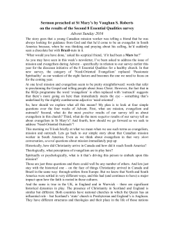 Sermon preached at St Mary`s by Vaughan S. Roberts on the results