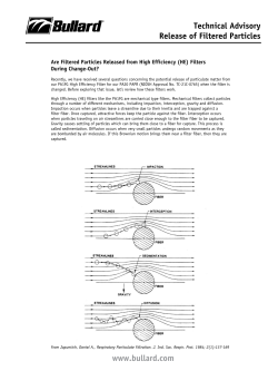 Technical Advisory Release of Filtered Particles www.bullard.com