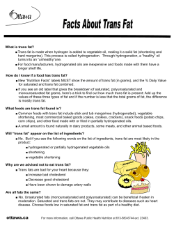 Facts About Trans Fat