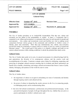 Cultural Policy - City of Airdrie
