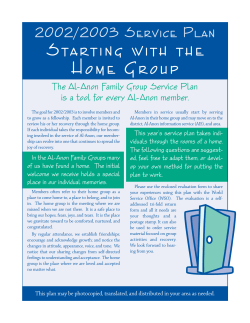 Starting with the Home Group - Al-Anon