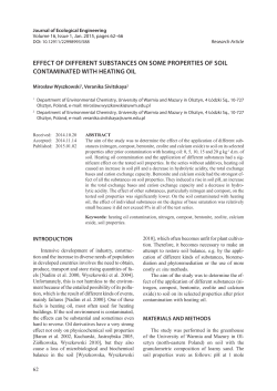 EFFECT OF DIFFERENT SUBSTANCES ON SOME PROPERTIES