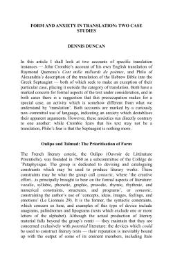 Form and Anxiety in Translation: Two Case Studies