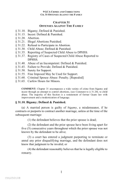Chapter 31: Offenses Against the Family