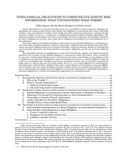 intra-familial obligations to communicate genetic risk information