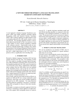 A NEW DECODER FOR SPOKEN LANGUAGE TRANSLATION