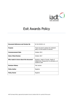 Exit Awards Policy