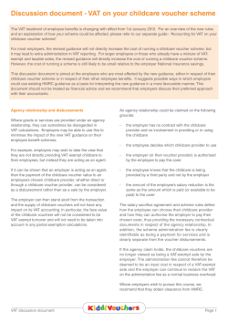 Discussion document - VAT on your childcare