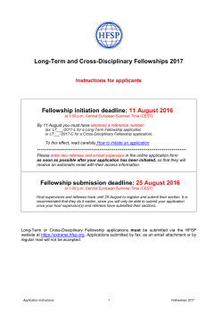 applicants` online instructions - Human Frontier Science Program