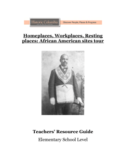 Homeplaces, Workplaces, Resting places: African American sites