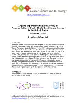 Arguing Separate but Equal - International Journal of Gender