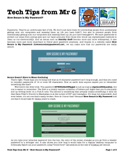Tech Tips - How Secure is My Password