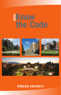 Know the Code - Syracuse University Office of Student Rights and