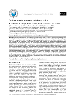 Seed treatments for sustainable agriculture-A review