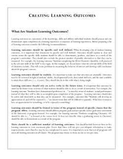 Creating Learning Outcomes
