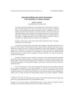 International Media and Latvian Sovereignty: From Liberation to