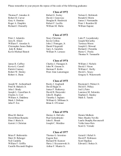 Class of 1972 Class of 1973 Class of 1974 Class of 1975 Class of