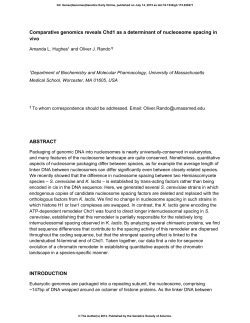 Comparative genomics reveals Chd1 as a determinant of