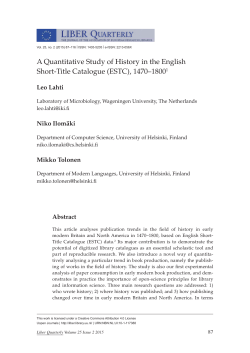 A Quantitative Study of History in the English Short