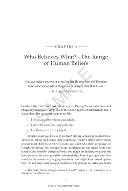 Chapter 2: Who Believes What? – The Range of Human Beliefs